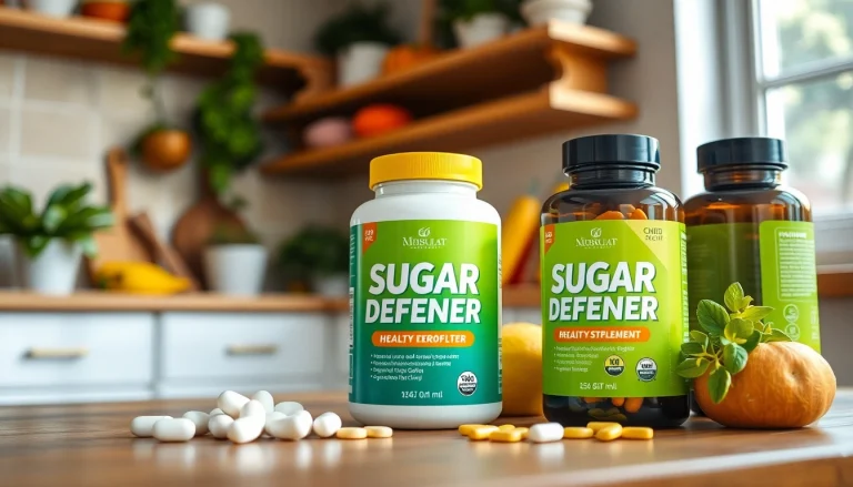 Showcase the Sugar Defender official health supplement in a vibrant kitchen setting with natural light enhancing its features.