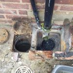 blockage-in-outdoor-drain-from-downpipe-debris