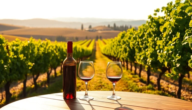 Relax and enjoy the experience at a Winery Sacramento with a beautiful vineyard in the background.